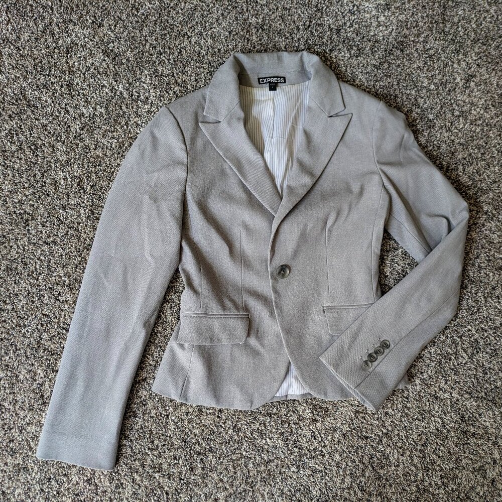 Gray Dress Jacket (Express Sz0)